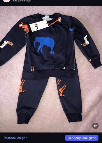 Zara Erkek Çocuk Hayvan FigürlüEşofman Takımı