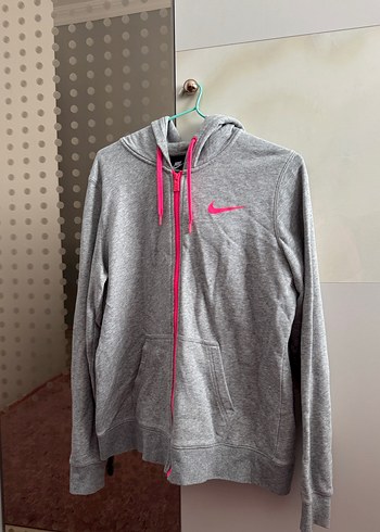 Nike Gri Kapüşonlu Fermuarlı Kadın Sweatshirt