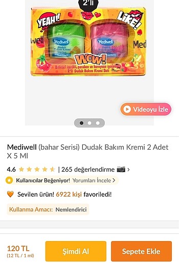 Diğer Mediwell dudak bakım kremi