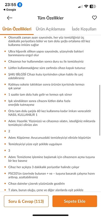 Beden Renk Yüz temizleme cihazı