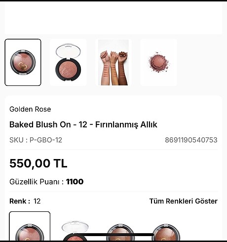 Beden Renk Golden rose allık