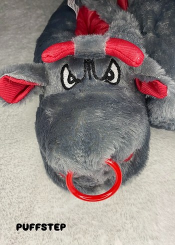 Gri Peluş ev terlik Boğa figürü