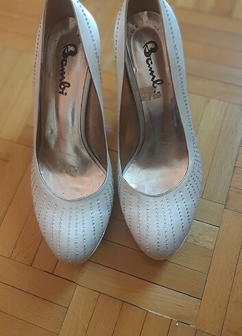 Krem rengi taşlı gelin ayakkabısı. - Görsel 16