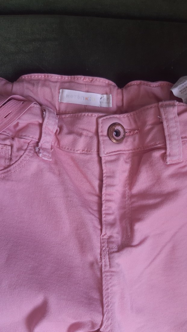 Kız Çocuk pembe ince kot pantolon - Görsel 2