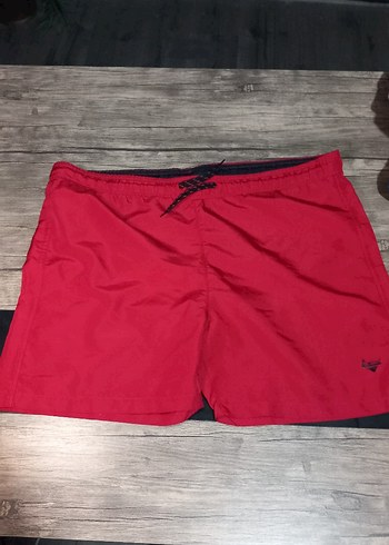 Koyu Kırmızı Erkek Midi Boy Şort - Görsel 2