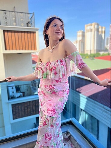 Diğer Pembe elbise boydan