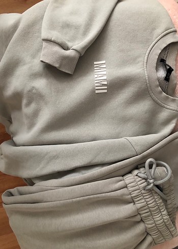 Gri Kız Sweatshirt ve Eşofman Takımı