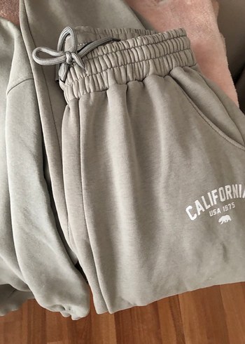 s Beden gri Renk Gri Kız Sweatshirt ve Eşofman Takımı
