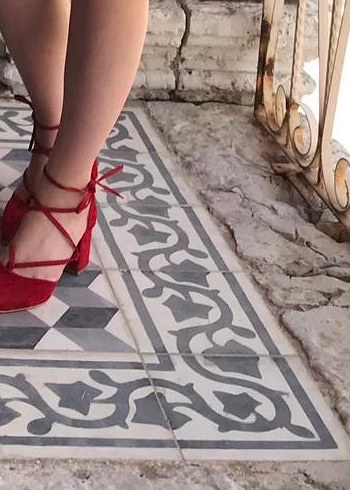 Kırmızı Süet Stiletto Topuklu Kadın Ayakkabı