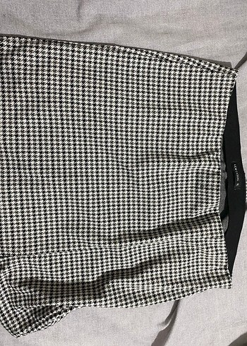 Gri Ekose Pilili Midi Etek - Görsel 2