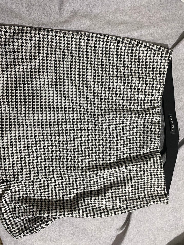 Gri Ekose Pilili Midi Etek - Görsel 2