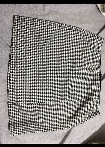 Gri Kareli Pilili Midi Etek - Görsel 2