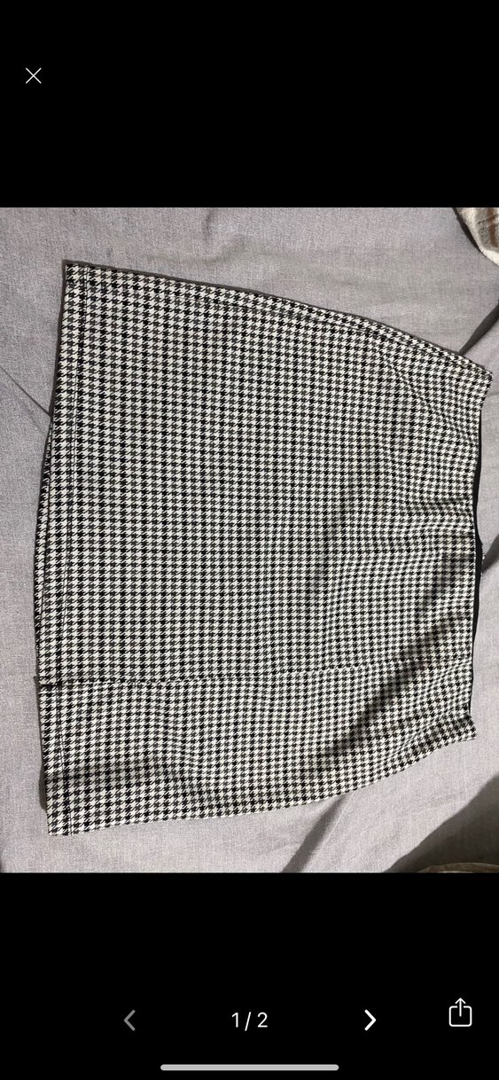 Gri Kareli Pilili Midi Etek - Görsel 2