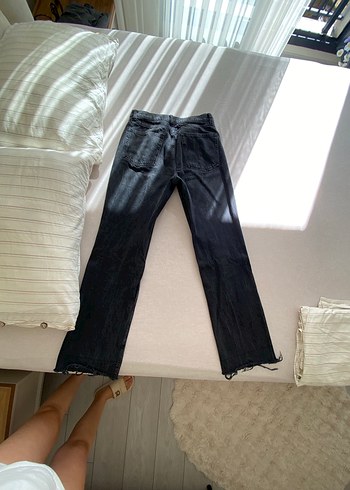 Mango Kadın Siyah Bol Kesim Kot Pantolon