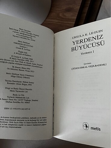 Beden Renk Yerdeniz Büyücüsü- Ursula K. Le Guin