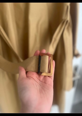 Tuğba & Venn 44 beden Bej Camel  Trençkot - Görsel 6