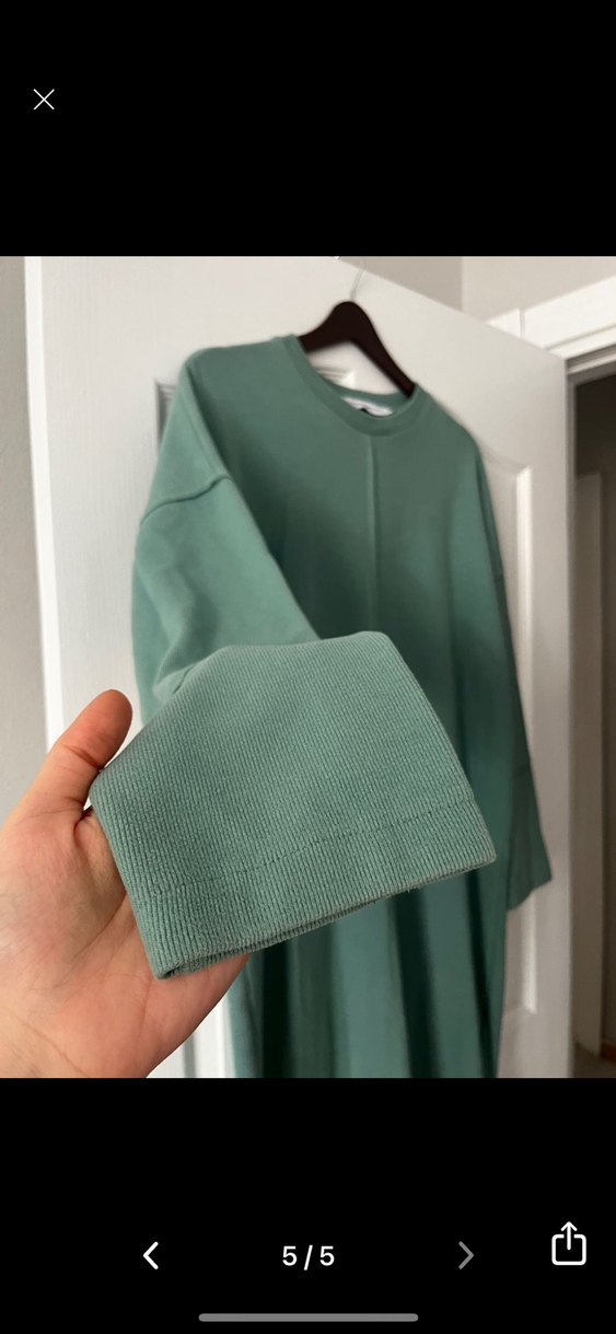 Su Yeşili Kadriye Baştürk Uzun Kollu Tunik - Görsel 5