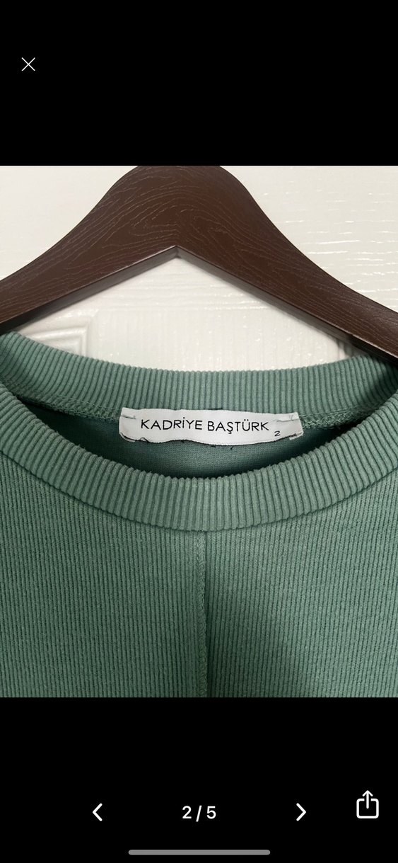 Su Yeşili Kadriye Baştürk Uzun Kollu Tunik - Görsel 2