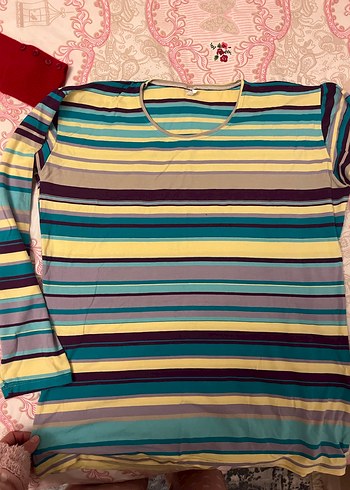 Çok Renkli Bohem Hamile Uzun Kollu Triko Bluz - Görsel 2