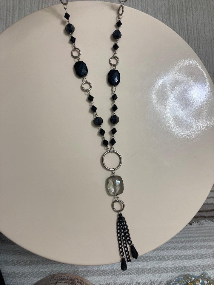 Uzun Zincir Detaylı Mavi Bohem Kolye çeşitleri - Görsel 5