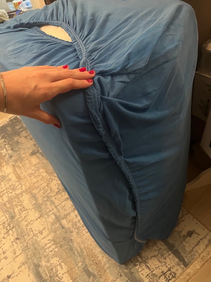 Koyu Mavi Düz Katlanabilir yatak - Görsel 2