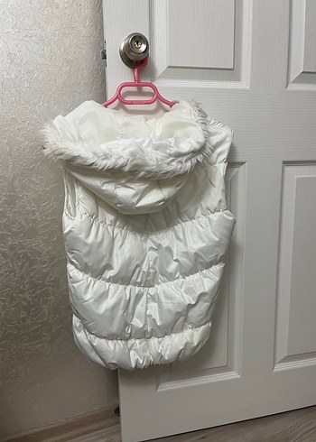 Beyaz Fermuarlı Kadın Kolsuz Mini Yelek - Görsel 5