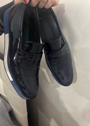 Erkek siyah Mavi Klasik Ayakkabı - Görsel 3