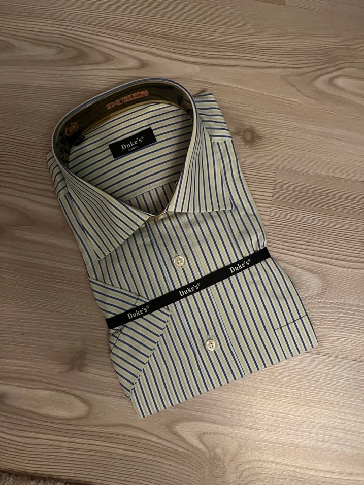 Duke's Çok Renkli Çizgili Kısa Kollu Erkek Gömlek - Görsel 3