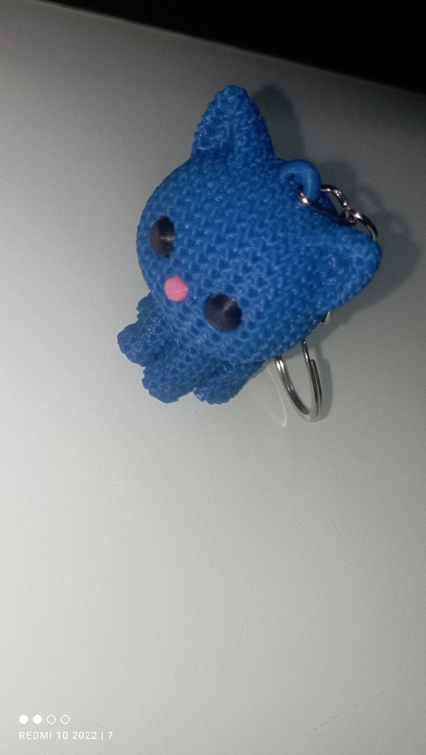 Örgü Mavi Kedi Anahtarlık - Görsel 3