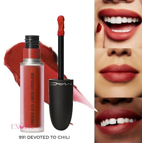 Beden bordo Renk ORİJİNAL MAC POWDER KİSS LİKİT RUJ - DEVOTED TO CHİLİ