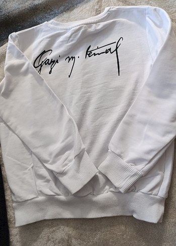 Beyaz Baskılı Erkek Sweatshirt - Görsel 2