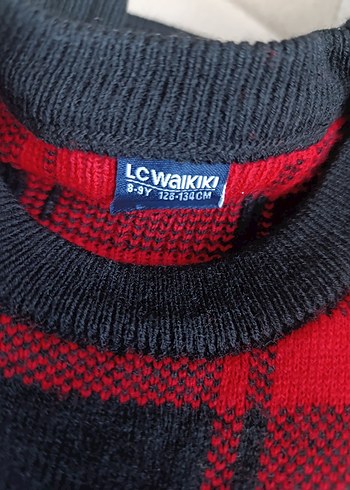 Kırmızı Siyah Kareli Triko Kadın Kazak - Görsel 2