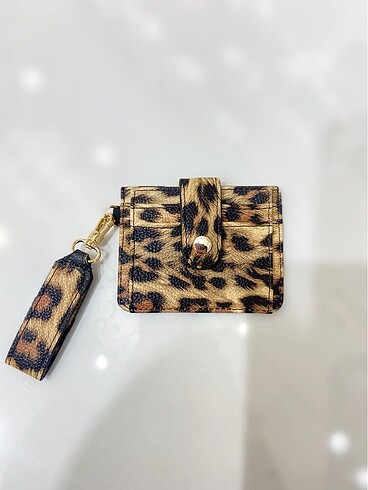 Leopar anahtarlık detaylı kartlık cüzdan