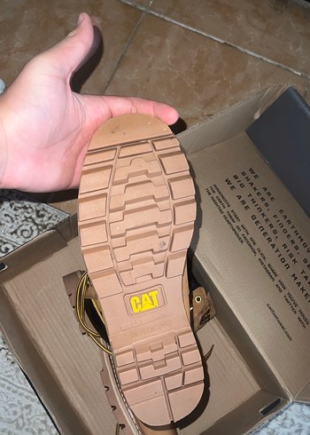 Caterpillar Kahverengi Deri Erkek Bot - Görsel 2