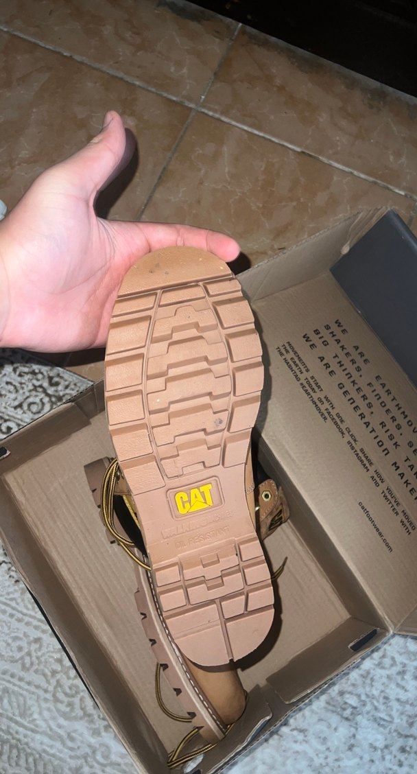 Caterpillar Kahverengi Deri Erkek Bot - Görsel 2