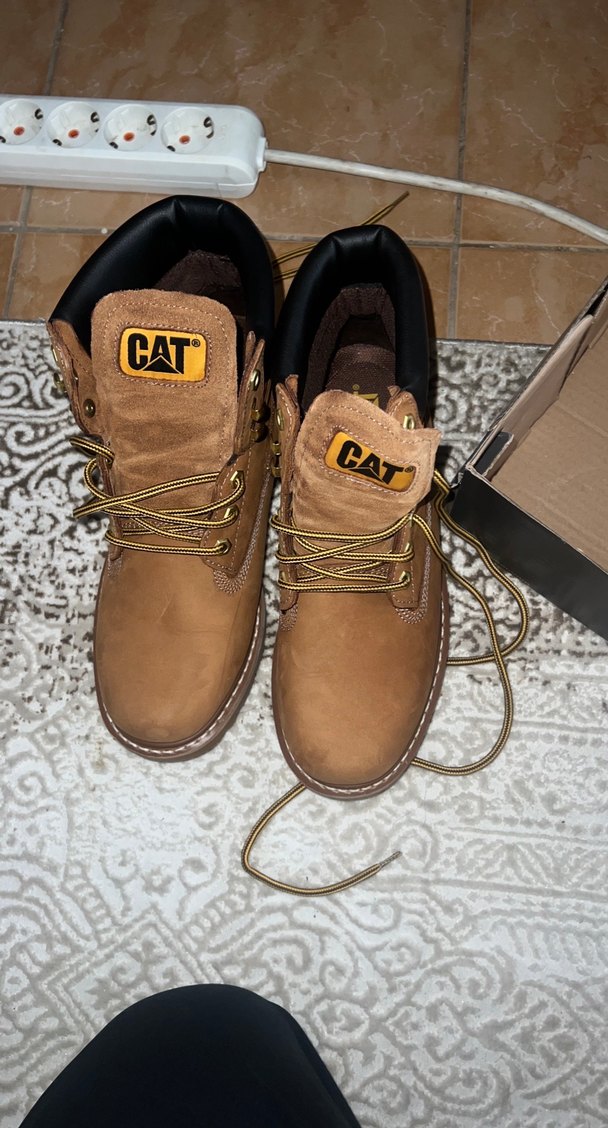 Caterpillar Kahverengi Deri Erkek Bot - Görsel 3