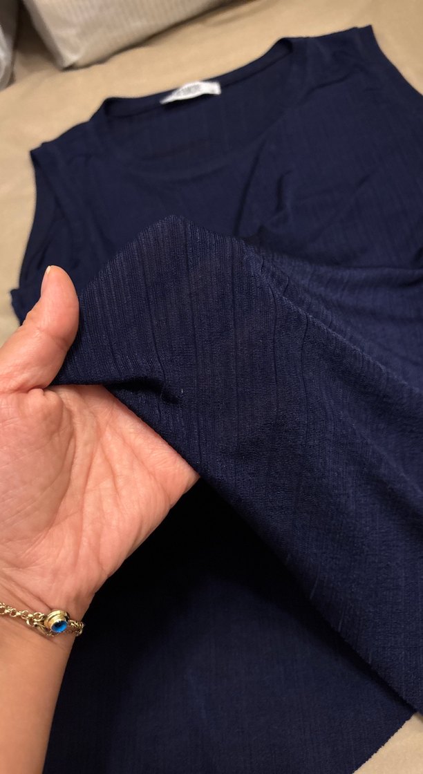 Lacivert Kolsuz Bluz - Görsel 4