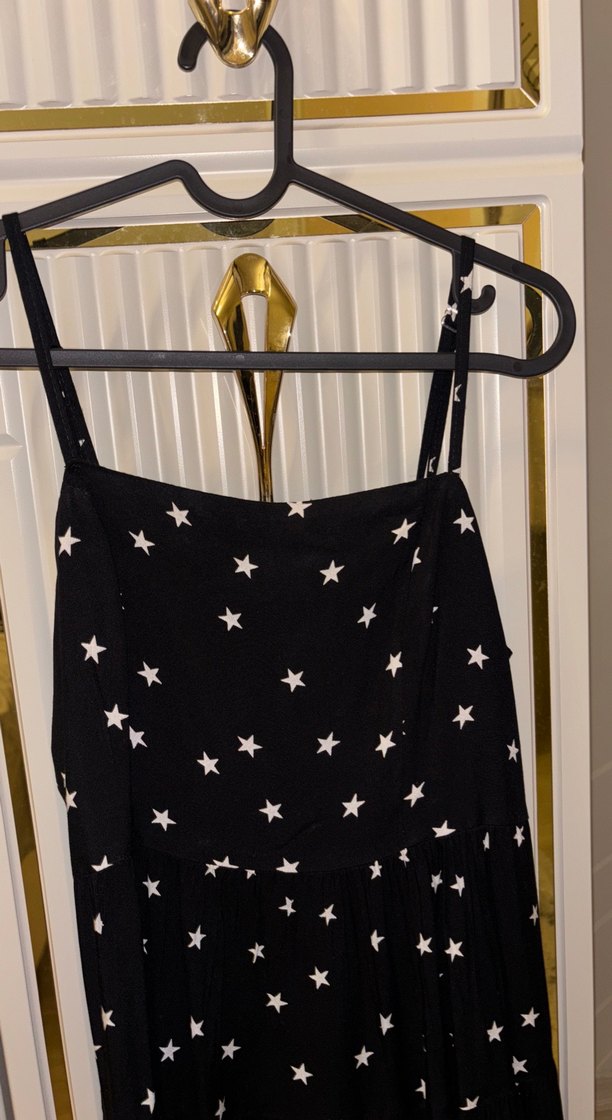 Siyah Askılı Uzun Salaş Kadın Elbise - Görsel 2