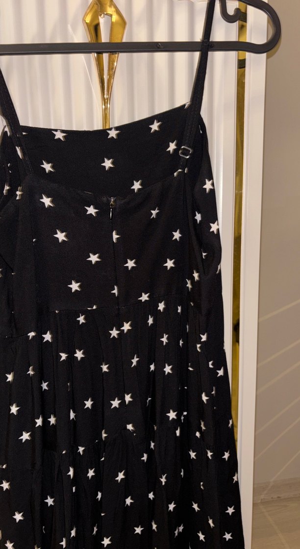 Siyah Askılı Uzun Salaş Kadın Elbise - Görsel 3