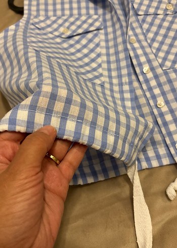 Mavi Ekose Düğmeli Kolsuz Gömlek - Görsel 6