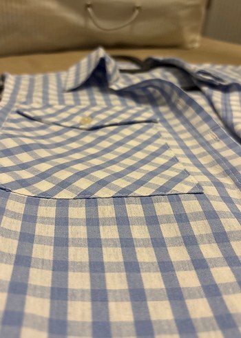 Mavi Ekose Düğmeli Kolsuz Gömlek - Görsel 2