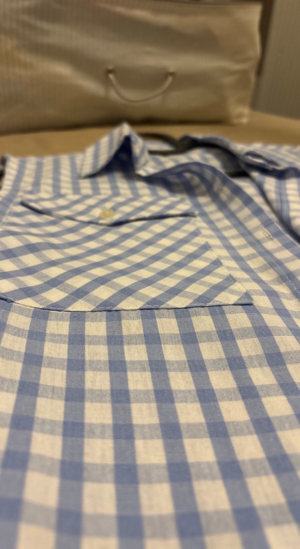 Mavi Ekose Düğmeli Kolsuz Gömlek - Görsel 2