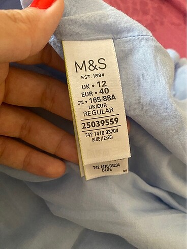 40 Beden mavi Renk Marks & Spencer Uzun Mavi Askılı Elbise
