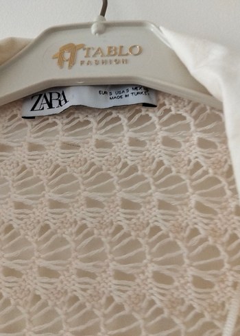 Bohem Beyaz Örgü Hırka Zaranın - Görsel 2