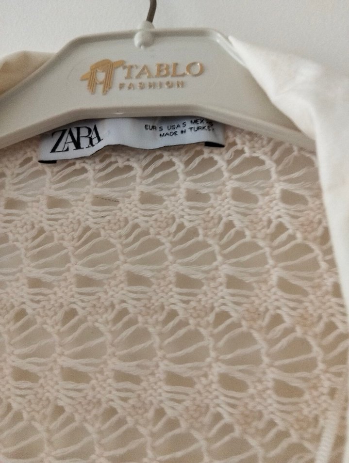 Bohem Beyaz Örgü Hırka Zaranın - Görsel 2