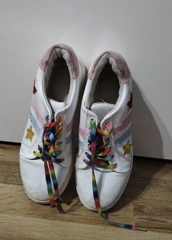 Renkli Bağcıklı Platform Sneaker - Görsel 2