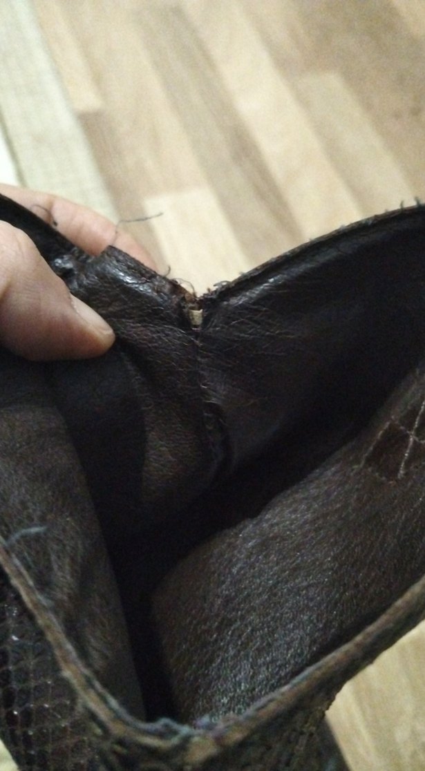 Kahverengi Yılan Derisi Desenli Deri Çizme - Görsel 5