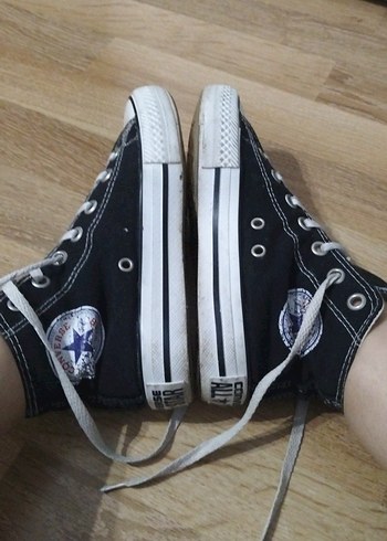 Siyah Bağcıklı konvers Kadın Spor Ayakkabı - Görsel 3