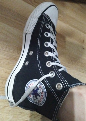 Siyah Bağcıklı konvers Kadın Spor Ayakkabı - Görsel 2