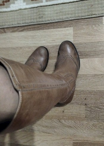 Kahverengi Deri Kadın Dizüstü Bot - Görsel 3